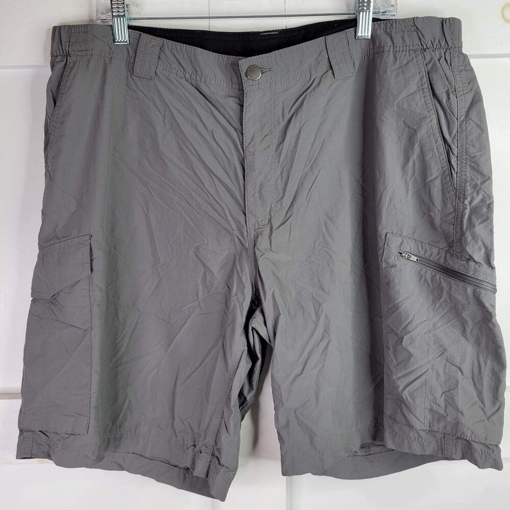 Columbia Short Men's Silver Ridge Cargo Gray Nylon Hiking Ripstop Size 40